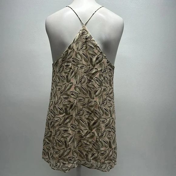 Theory Brylia Tank Top Blouse Sleeveless Shirt Pure Silk Leaf Ivory Size Small - Picture 4 of 9